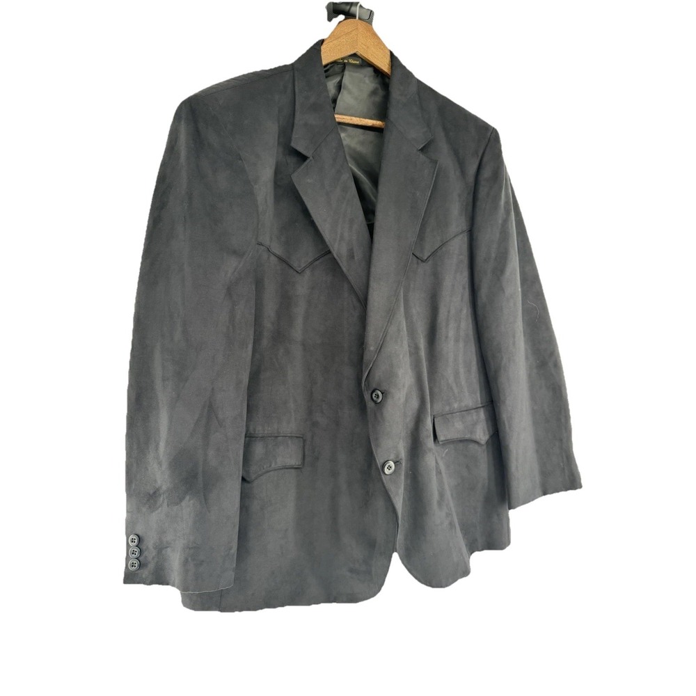 Circle S Blazer Dallas Texas 48R Black Suede Velvet Mens Western Rodeo Jacket